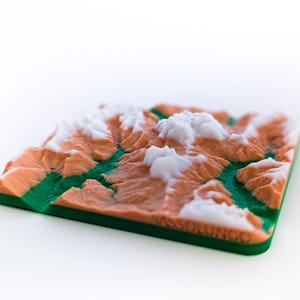 Carte en relief 3D du Piz Boè et de Sassolungo, Dolomites, Italie - Souvenir des Alpes, cadeau de voyage