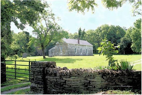 Old Stone Church Boonesboro Kentucky Fine Art Giclee Print on Paper Canvas or Wood by Brenda Salyers by Brenda Salyers