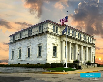 Clark County District Courthouse Fine Art Giclee Print on Paper Canvas or Wood by Brenda Salyers by Brenda Salyers