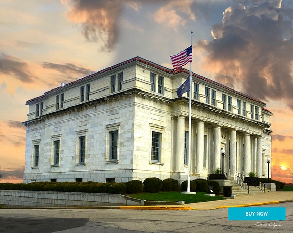 Clark County District Courthouse Fine Art Giclee Print on Paper Canvas or Wood by Brenda Salyers by Brenda Salyers