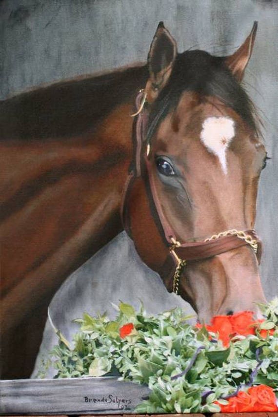 Barbaro, Kentucky Derby Winner 2006 Churchhill Downs Giclee Print on Fine Art Paper Canvas or Wood by Brenda Salyers by Brenda Salyers