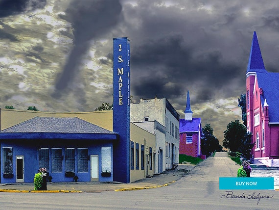West Broadway Street Winchester Kentucky Fine Art Giclee Print on Paper Canvas or Wood by Brenda Salyers by Brenda Salyers