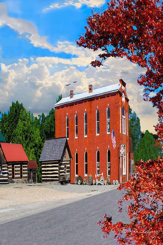 Clay City Kentucky Giclee Print on Fine Art Paper Canvas or Wood by Brenda Salyers by Brenda Salyers