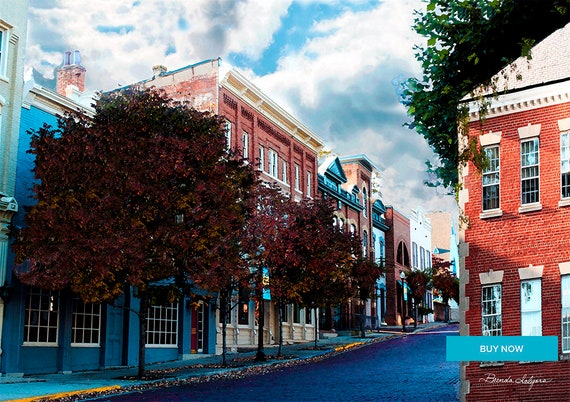 Court street Mt Sterling Giclee Print on Fine Art Paper Canvas or Wood by Brenda Salyers by Brenda Salyers