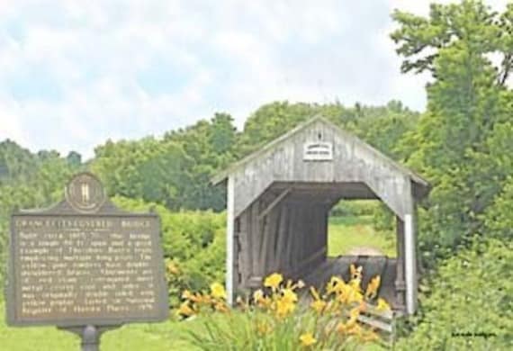 Grange City Covered Bridge, Kentucky Giclee Print On Fine Art Paper Canvas or Wood by Brenda Salyers by Brenda Salyers