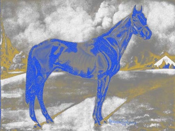 Man O War On the Farm Giclee Print on Fine Art Paper Canvas or Wood by Brenda Salyers by Brenda Salyers