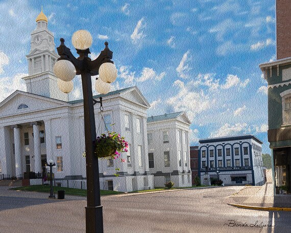 Clark County Courthouse New Dome Winchester Kentucky Fine Art Giclee Print on Paper Canvas or Wood by Brenda Salyers by Brenda Salyers
