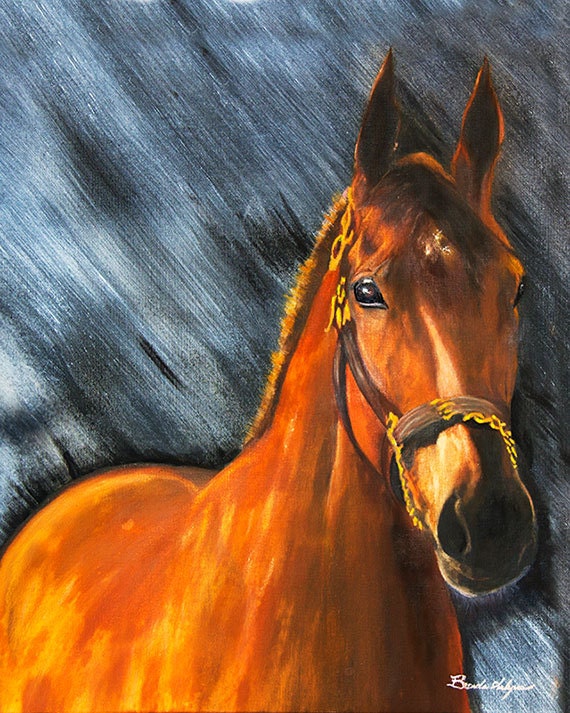 Americn Pharaoh Triple Crown Winner Giclee Print on Fine Art Paper Canvas or Wood by Brenda Salyers by Brenda Salyers