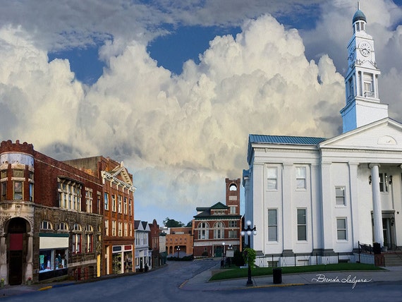 Court Street Winchester Kentucky Fine Art Print on Paper Canvas or Wood by Brenda Salyers by Brenda Salyers