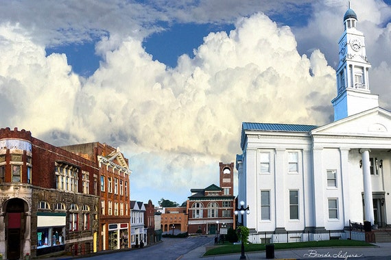 Clark County Courthouse Winchester Kentucky Old Dome Fine Art Giclee Print on Paper Canvas or Wood by Brenda Salyers by Brenda Salyers