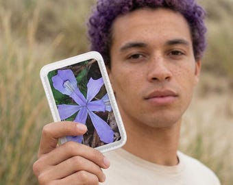 Carteira vegana com estampa floral de íris roxa, Red River Gorge, KY, compatível com MagSafe | Porta-cartões