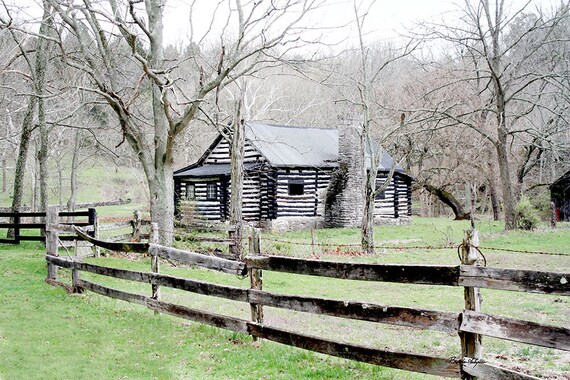 Martins Cabin BoonesboroKentucky Fine Art Giclee Print on Paper Canvas or Wood by Brenda Salyers by Brenda Salyers