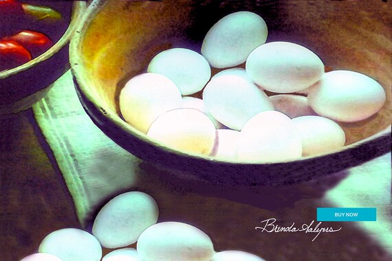 Eggs Giclee Print on Fine Art Paper Canvas or Wood by Brenda Salyers by Brenda Salyers