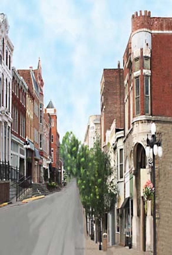 Winchester Kentucky,South Main Street, Giclee Print on Fine Art Paper Canvas or Wood by Brenda Salyers by Brenda Salyers