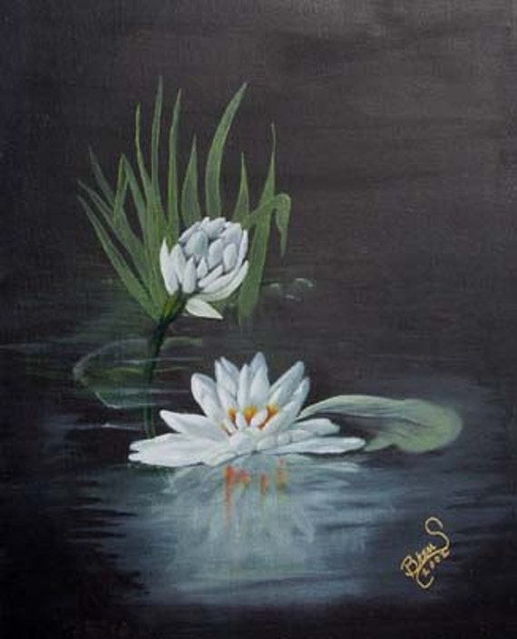 Water Lily Giclee Print on Fine Art Paper Canvas or Wood by Brenda Salyers by Brenda Salyers