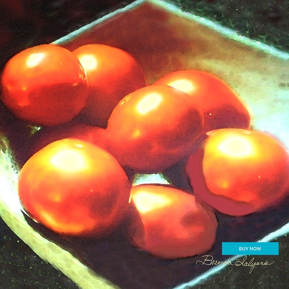 Tomato's Red Ripe, Fine Art Print on Paper Canvas or Wood by Brenda Salyers by Brenda Salyers