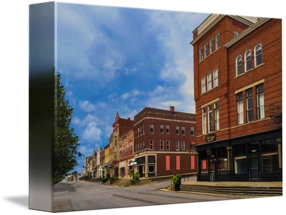 Lexington Ave and Main Street Winchester Kentucky Fine Art Giclee Prints on Canvas Paper or Wood by Brenda Salyers by Brenda Salyers