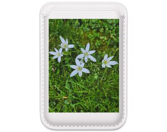 Carteira vegana com foto de flores silvestres brancas de Red River Gorge, Kentucky | Compatível com MagSafe