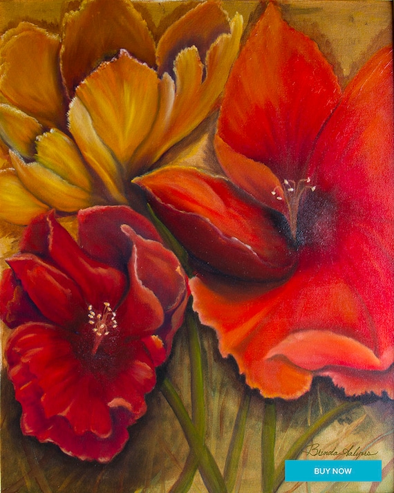 Flower Big Red Hibiscus, Giclee Print on Fine Art Paper Canvas or Wood by Brenda Salyers by Brenda Salyers