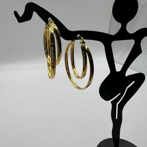 24k gold over silver double hoop earrings