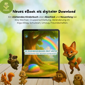 Children's eBook about saying goodbye and new beginnings, group closures, changing daycare centers, changes, starting school, ages 3-6 years, digital download, PDF
