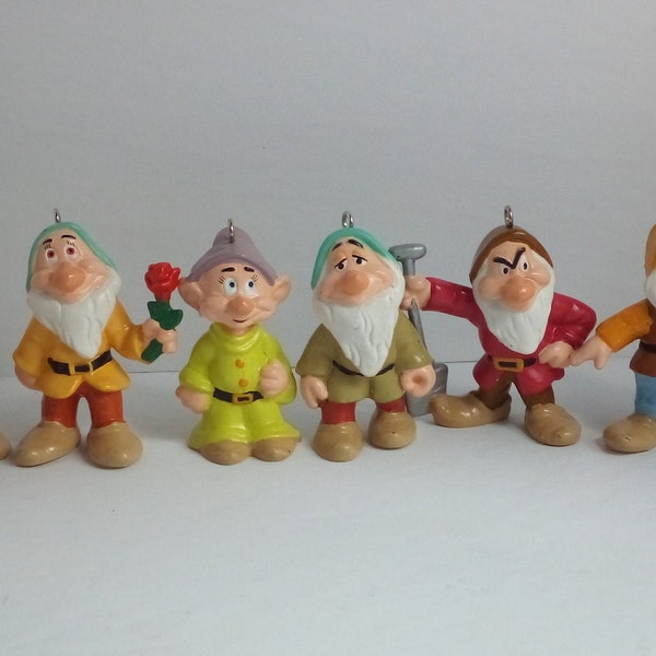Set of 7 Dwarfs Upcycled Toy Christmas Ornaments