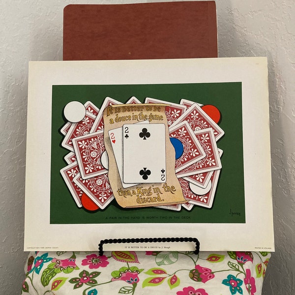 Great Vintage J. Hough Vintage Poker Print-It Is Better to be a Deuce-New York Graphic Society