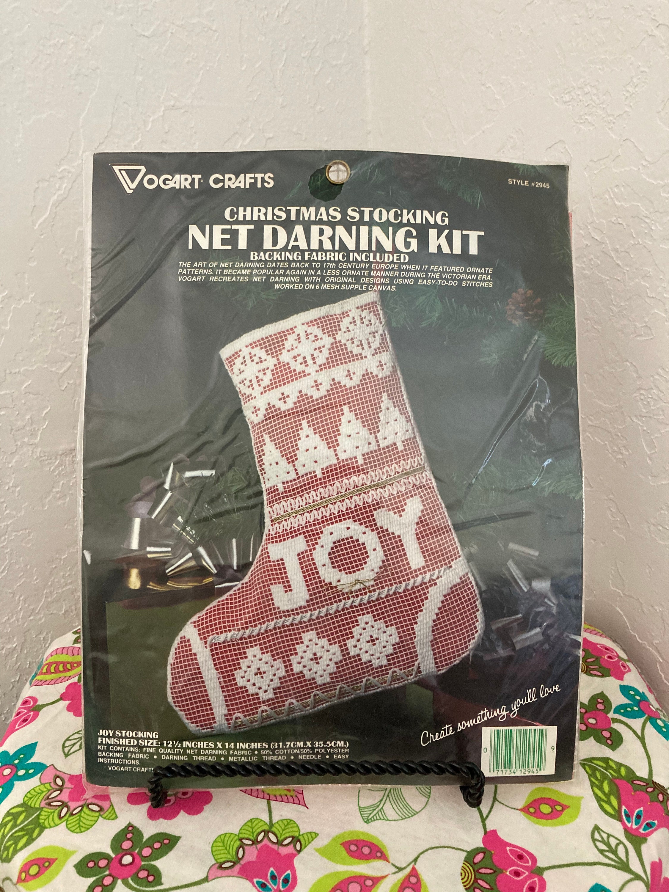Christmas Stocking Net Darning Kit-red and White 