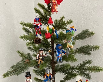 Repurposed Playmobil Christmas Ornaments-Male and Female Characters