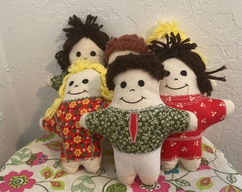 Sweet Vintage Handmade Cloth Dolls with Yarn Hair-Pick Your Favorite