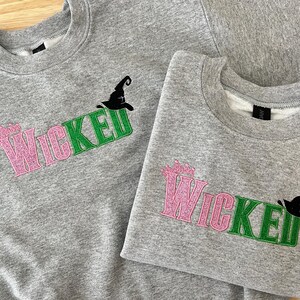 Kids Wicked Glitter Hoodie, Youth Crewneck Sweatshirt, Glinda Defying Gravity Shirt, Broadway Musical Embroidered Hoodie for Girls image 11