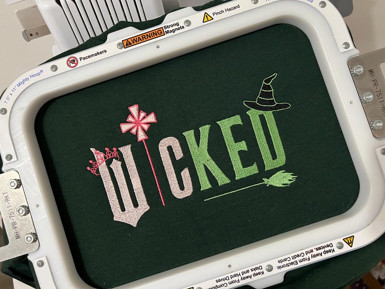 Kids Wicked Embroidered Sweatshirt, Youth Wicked Sweatshirt, Broomstick Magic Wand, Glinda Wizard of Oz Crewneck, Girl Wicked Sweatshirt image 7