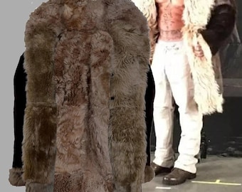 Herren geschorener Beaver Pelzmantel, Alpaka gefütterte Pelzjacke, Vin Diesel Promi inspirierter Film, Luxus Wintermantel, Geschenk für Ihn