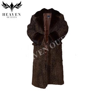 Handmade Persian Lamb Fur Maxi Coat: Mink Collar & Cuffs