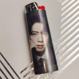 Custom Kpop BTS Inspired Bic Lighter, Laminated | Fan Made Collectible Gift Jin