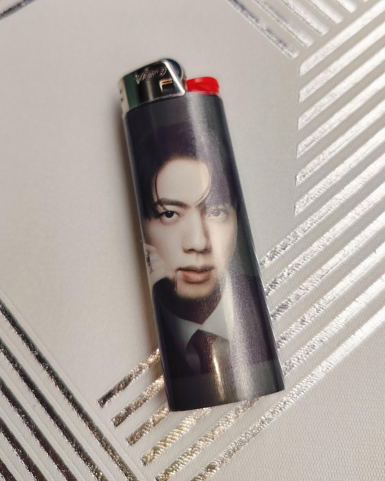 Custom Kpop BTS Inspired Bic Lighter, Laminated | Fan Made Collectible Gift Jin