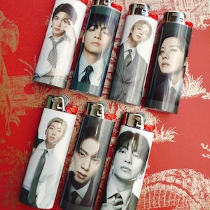 Custom Kpop BTS Inspired Bic Lighter, Laminated | Fan Made Collectible Gift Complete Set
