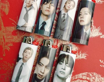 Custom Kpop BTS Inspired Bic Lighter, Laminated | Fan Made Collectible Gift