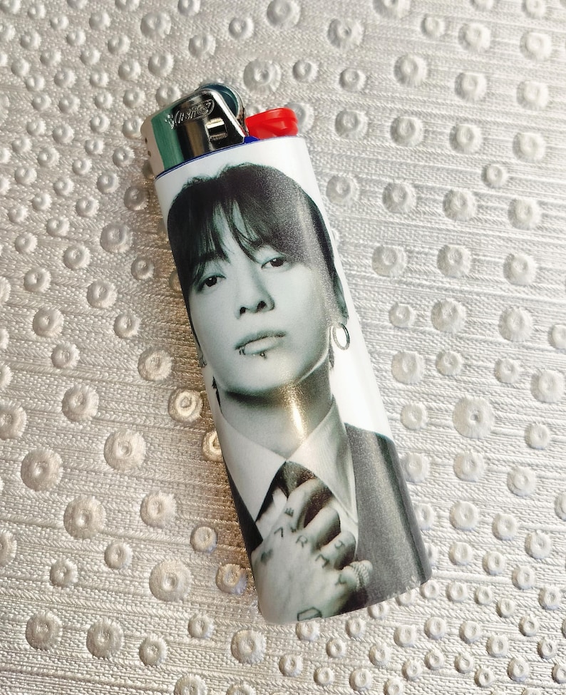Custom Kpop BTS Inspired Bic Lighter, Laminated | Fan Made Collectible Gift Jung Kook