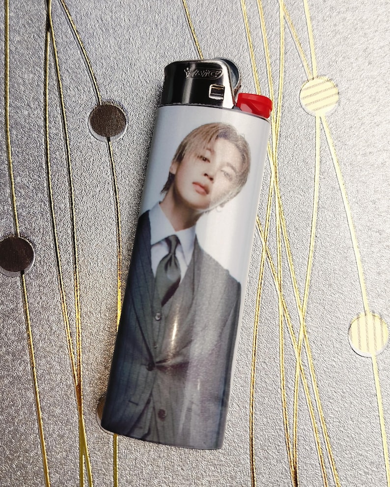 Custom Kpop BTS Inspired Bic Lighter, Laminated | Fan Made Collectible Gift Jimin