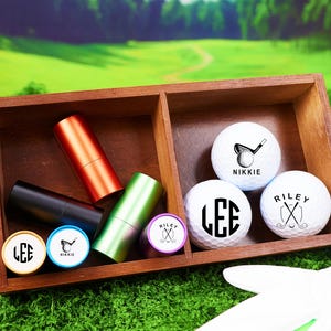 Custom Golf Ball Stamp for Golfers, Dad, Father's Day – Personalized Golf Ball Stamp with Ink, Golf Accessories for Men with Ink & Box