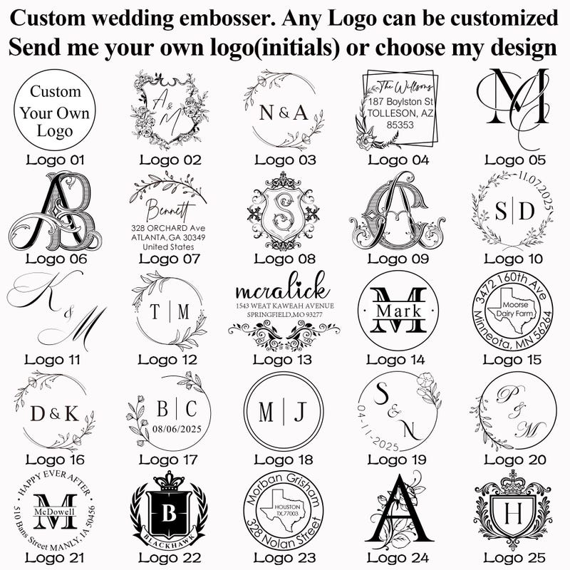 Embossed Monogram - Etsy