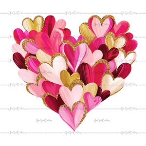 Heart Brushstroke PNG: Valentine&#39;s Day Design (Digital Download)
