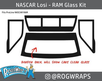 ProLine RAM Window Glass Grill Decal Sticker Kit for NASCAR 1/12 LOSI rc car wrap  truck nastruck