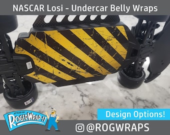 NASCAR Losi 1/12 Chassis Protector, Belly Pan, Skid plate underside undercarriage wrap decal sticker for RC Car Arrma Grom racing chassis