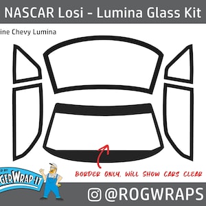 PROLINE Chevy Lumina Window Glass Grill Decal Sticker Kit for NASCAR 1/12 LOSI rc car wrap Chevrolet