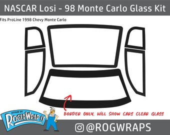 PROLINE Chevy Monte Carlo Window Glass Grill Decal Sticker Kit for NASCAR 1/12 LOSI rc car wrap Chevrolet Montecarlo Monte-Carlo