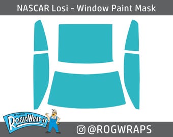 NASCAR Losi Window Glass Paint Mask Masking for body custom painters painting replacement decals stickers ARMA Grom RC stockcar racecar