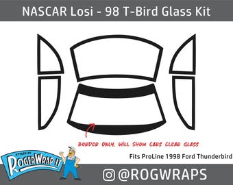 PROLINE Ford Thunderbird Window Glass Grill Decal Sticker Kit for NASCAR 1/12 LOSI rc car wrap T-bird T bird