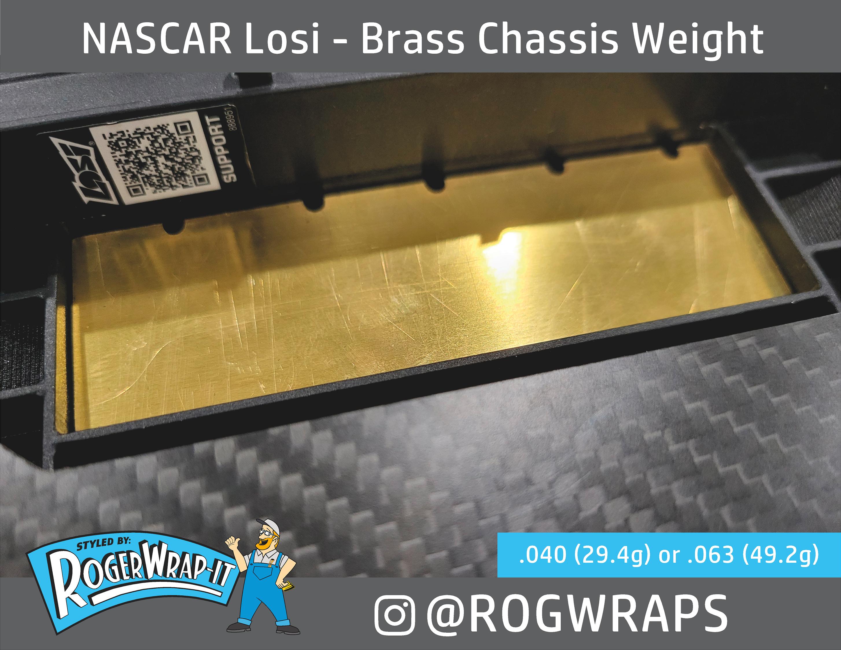 NASCAR Losi 1/12 Brass weight for battery tray .040 or .063